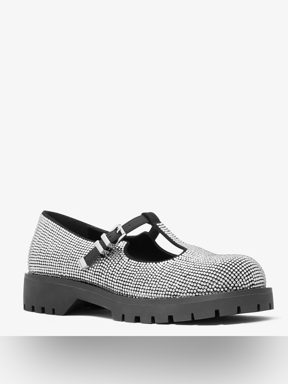 Michael Kors Darrington Embellished Mary Jane Loafer Womens Black/Silver Size 7M